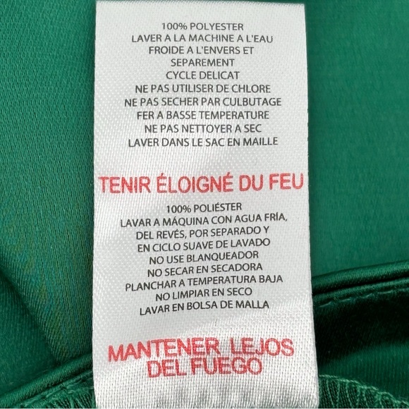 Jason Wu NWOT Emerald Green Satin Wide Leg High Rise No Waistband Trousers, 6 - Picture 14 of 14